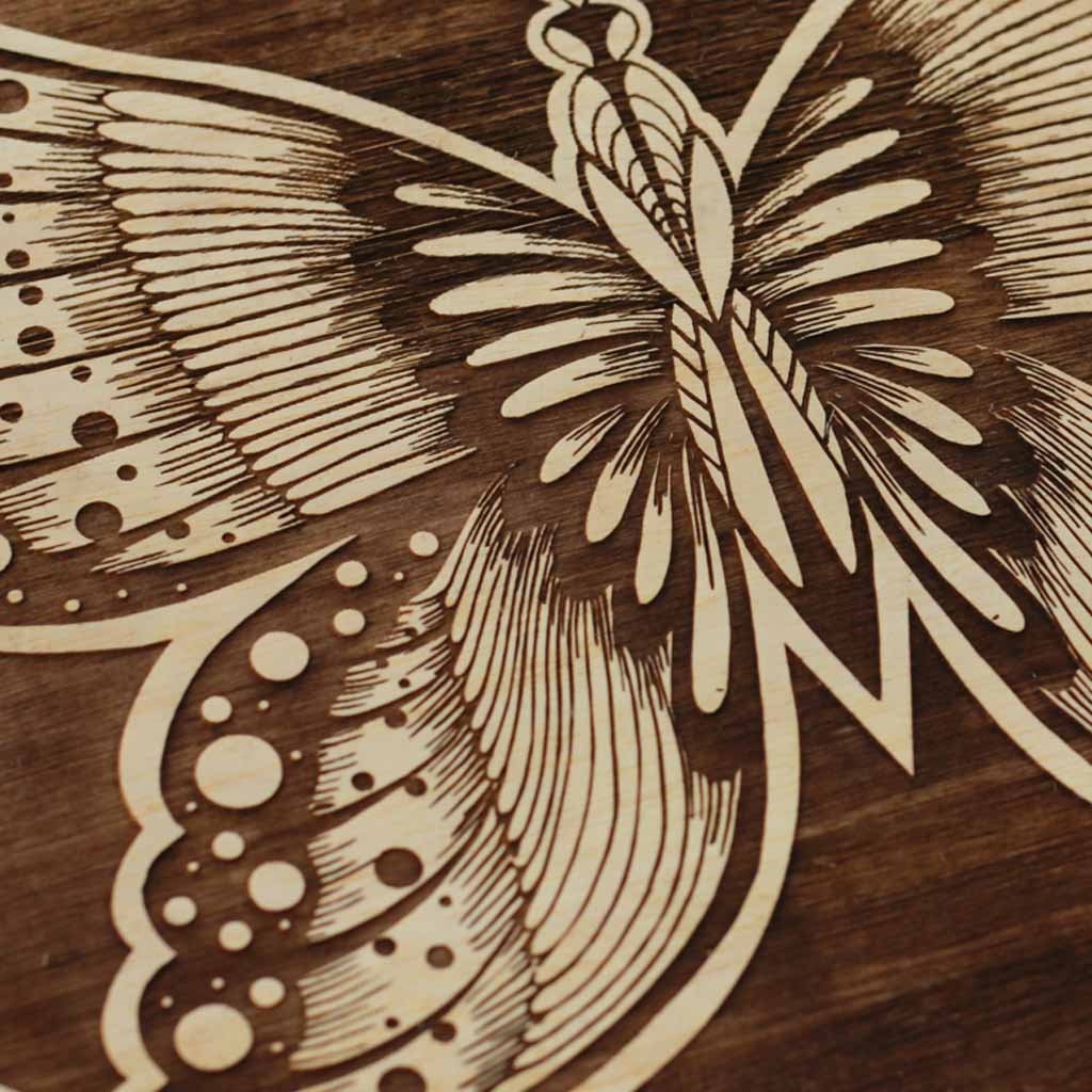 Float Like A Butterfly Carved Wooden Poster - Image 3