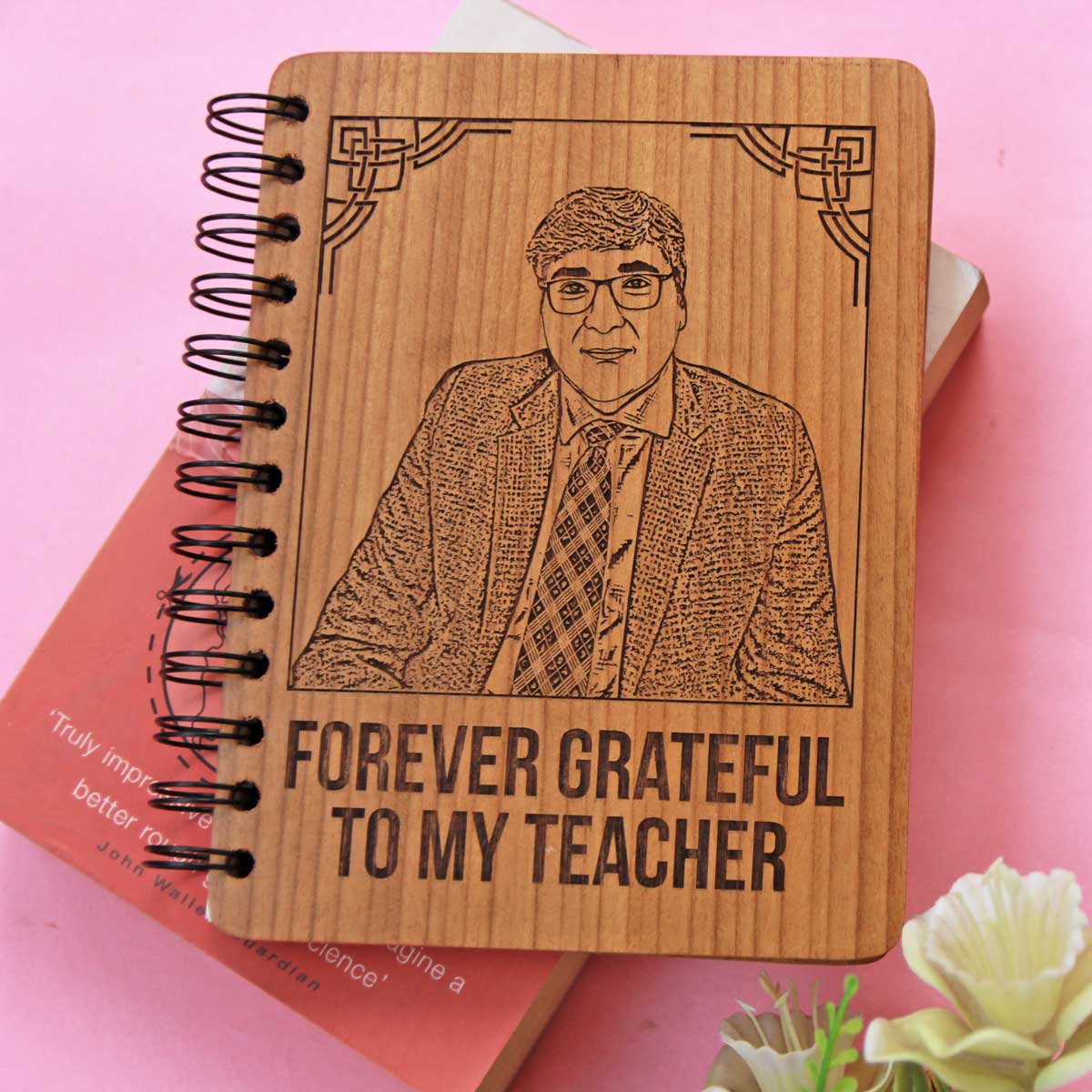 Happy Teachers Day Personalized Gift Wooden Notebook - Image 3