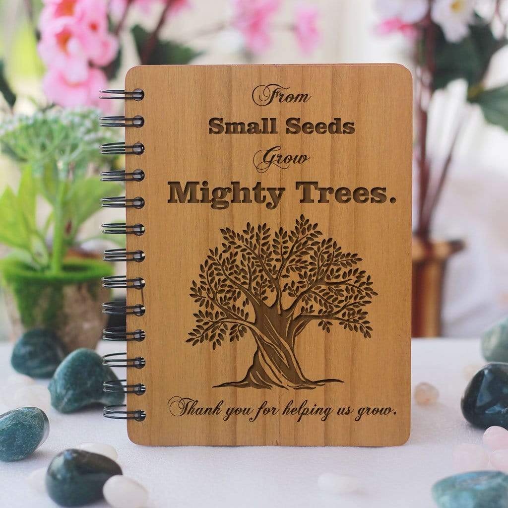 From Small Seeds Grow Mighty Trees - Personalized Wooden Notebook - Image 3