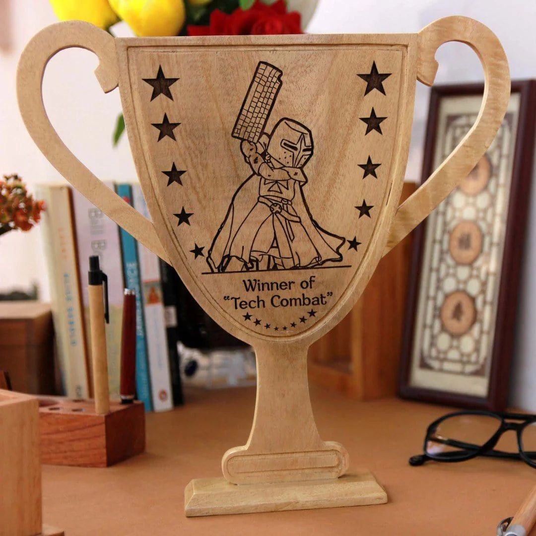 Funny Wooden Trophy for Programmers