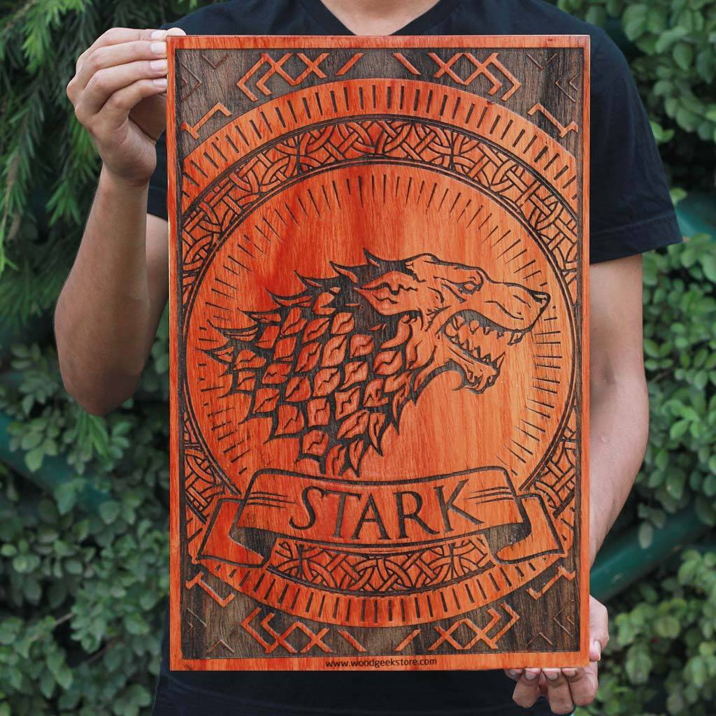 Game of Thrones House Logos Carved Wooden Poster - Image 2