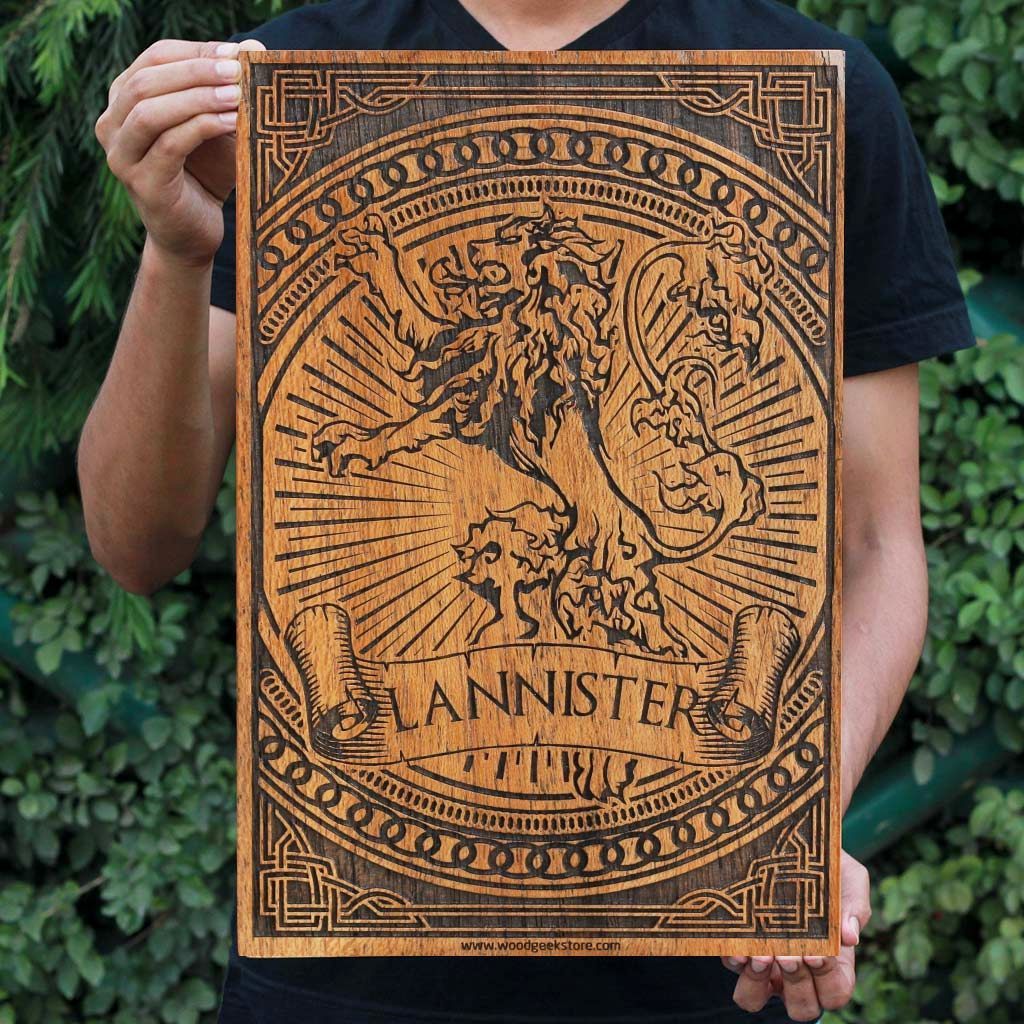 Game of Thrones House Logos Carved Wooden Poster - Image 3