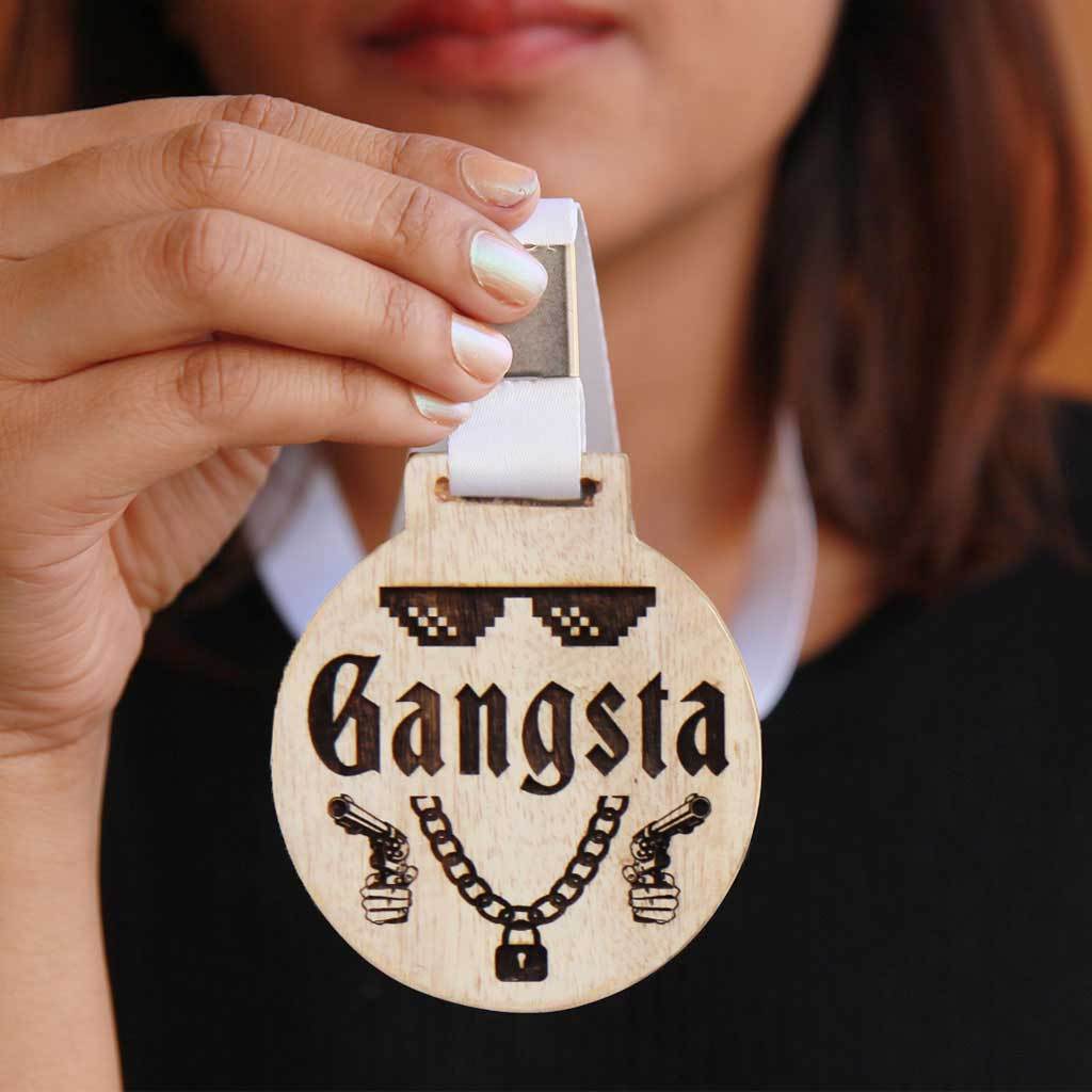 Gangsta Wooden Medal - Image 2