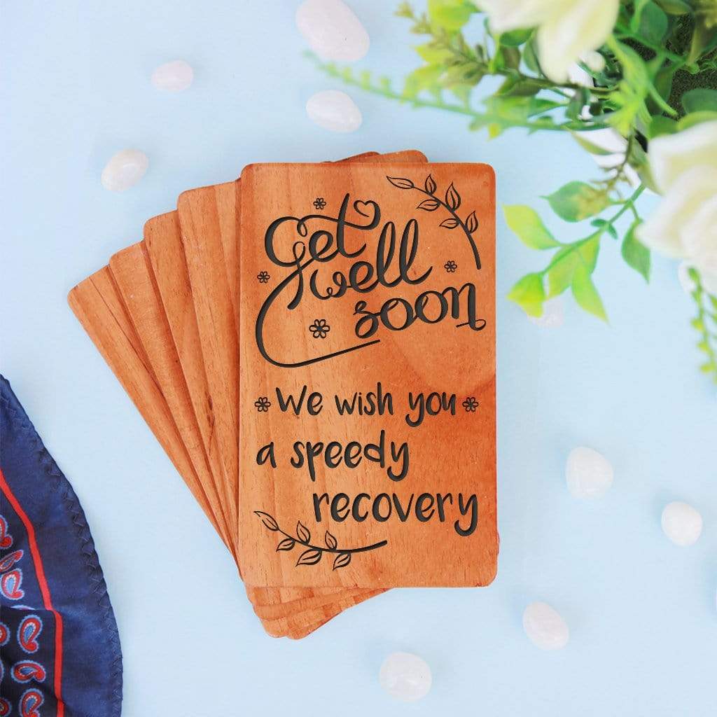 Get Well Soon Card: Set Of Personalized Wooden Cards