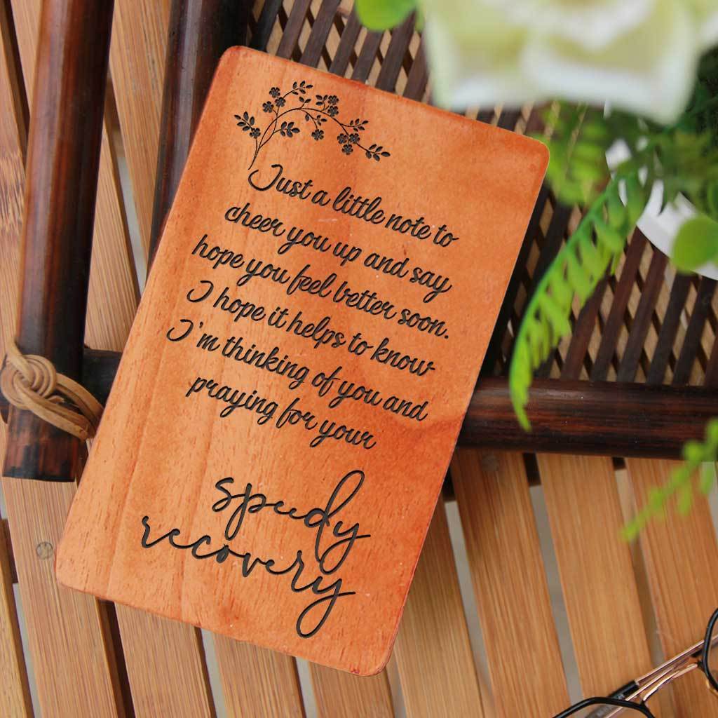 Get Well Soon Card: Set Of Personalized Wooden Cards - Image 2