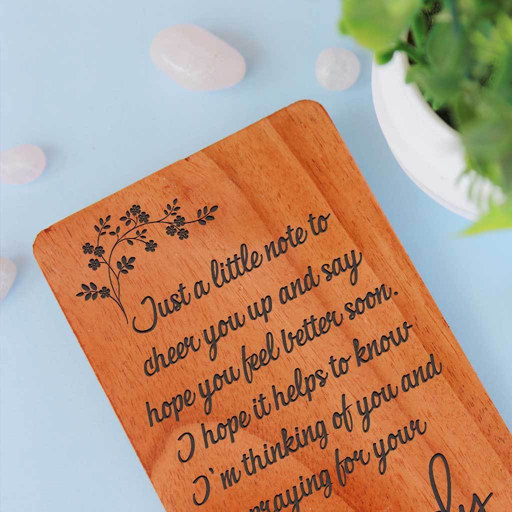 Get Well Soon Card: Set Of Personalized Wooden Cards - Image 3