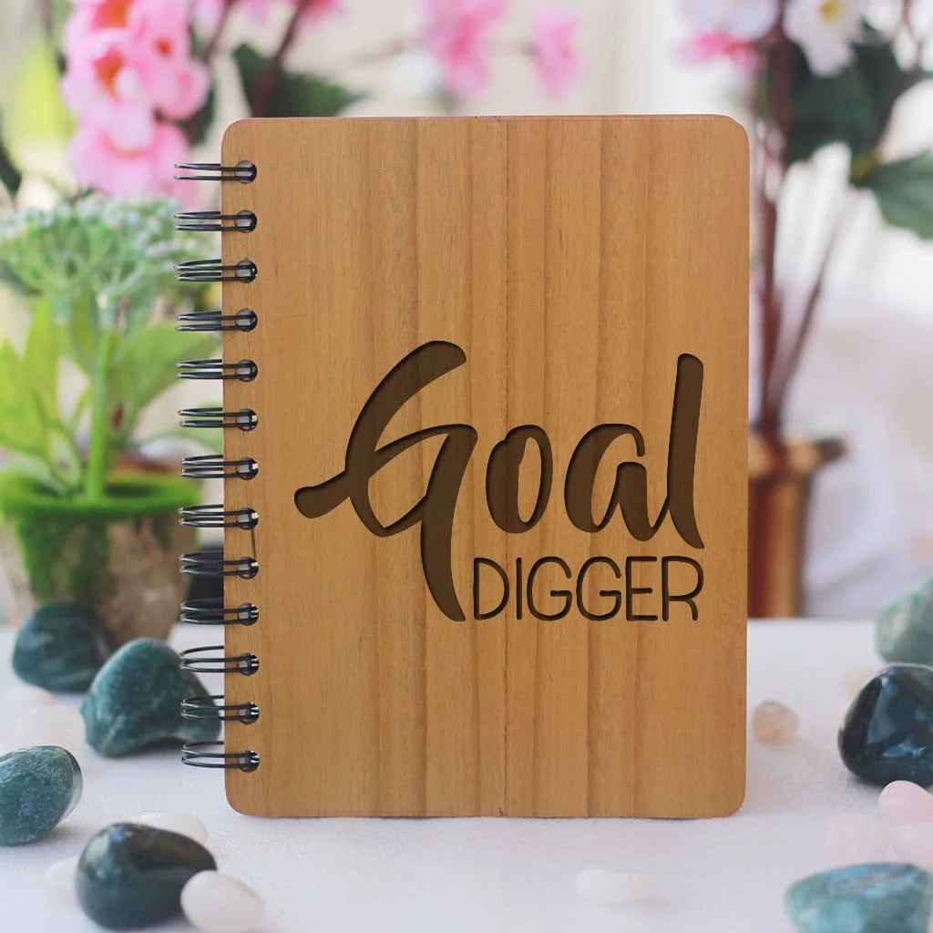 Goal Digger - Personalized Wooden Notebook