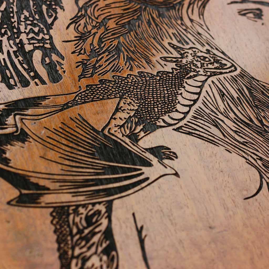 Game Of Thrones: The Dragon Queen Carved Wooden Poster - Image 3