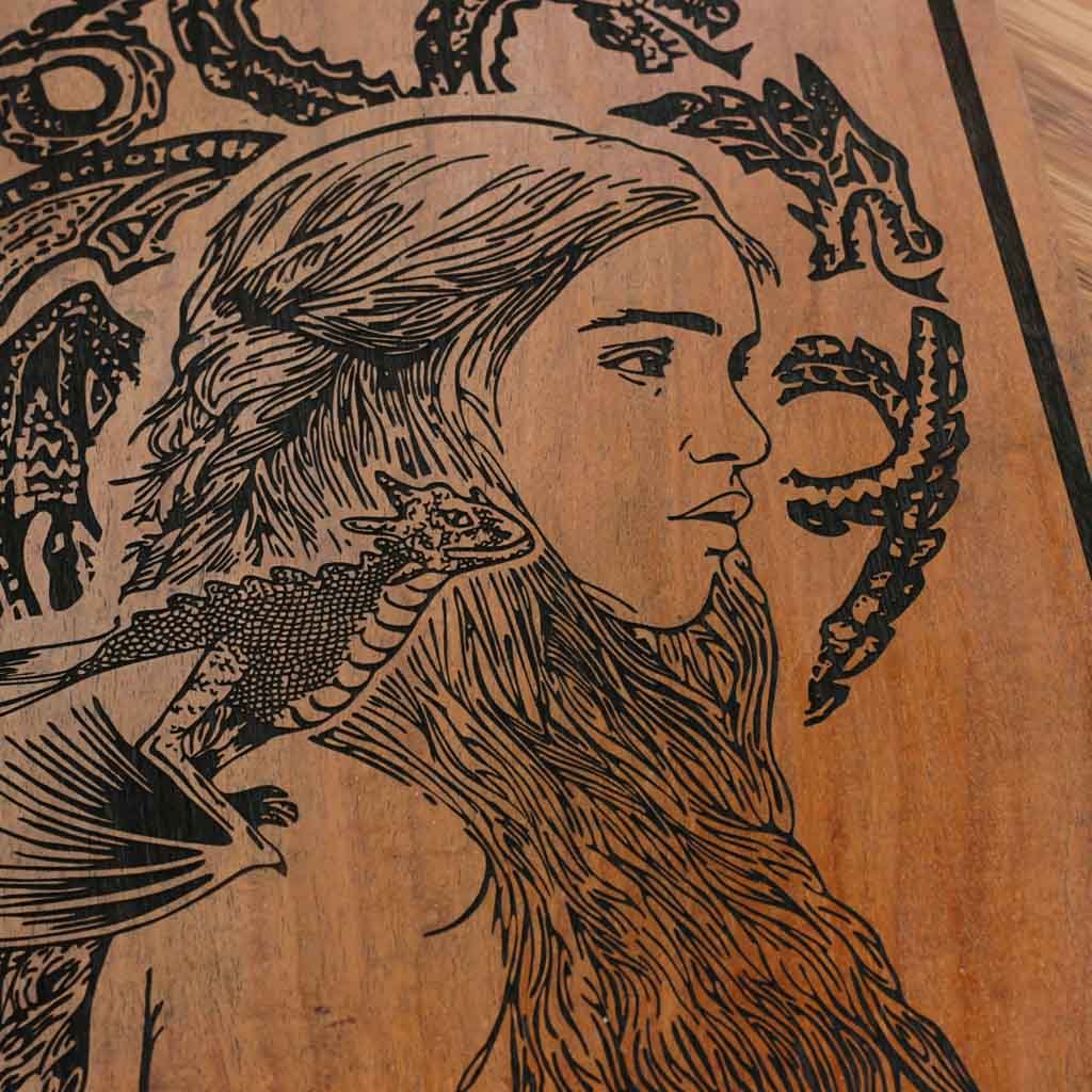 Game Of Thrones: The Dragon Queen Carved Wooden Poster - Image 9