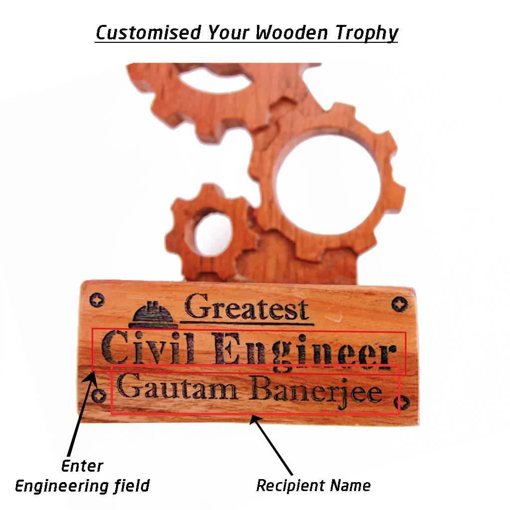 Greatest Engineer Ever Wooden Trophy - Image 4