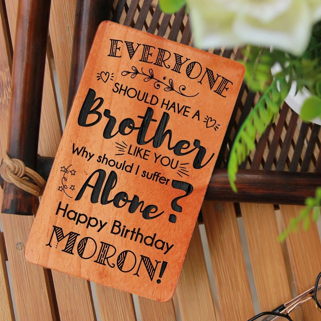 Greeting Card For Brother: Set Of Personalized Wooden Cards - Image 2
