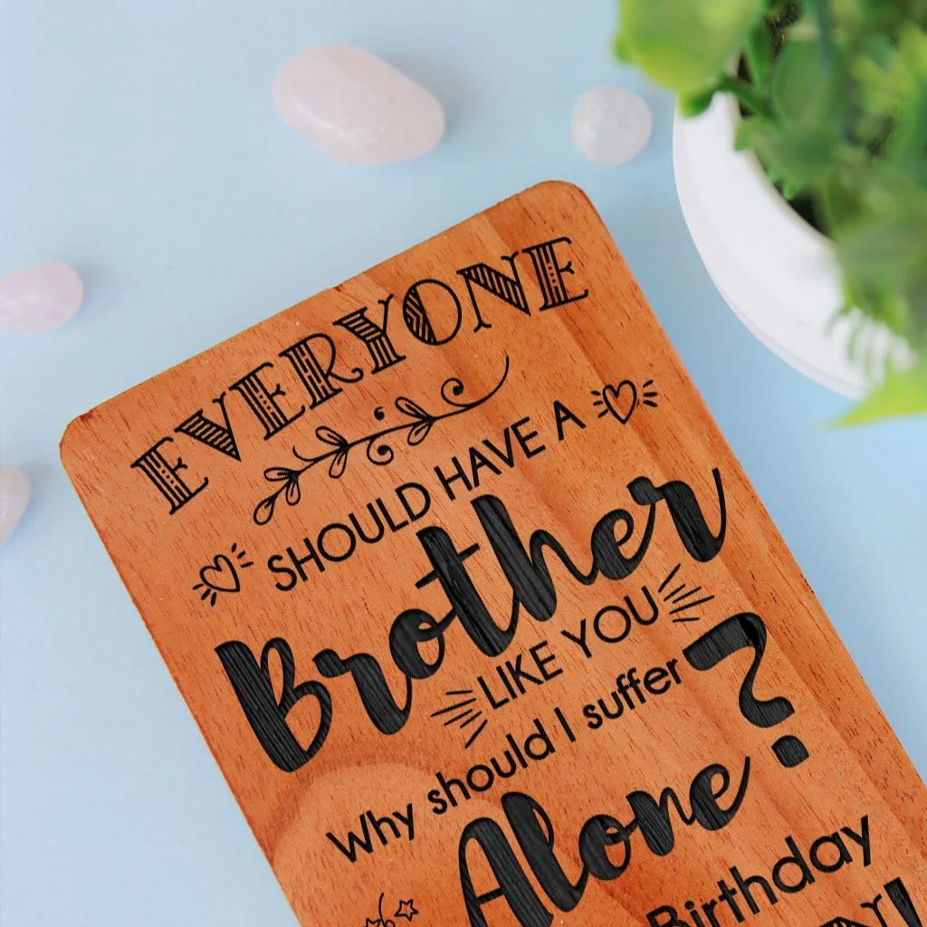 Greeting Card For Brother: Set Of Personalized Wooden Cards - Image 3