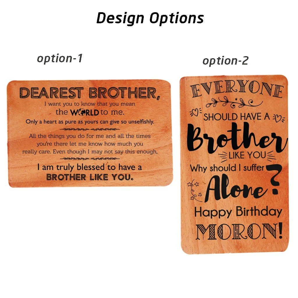 Greeting Card For Brother: Set Of Personalized Wooden Cards - Image 4