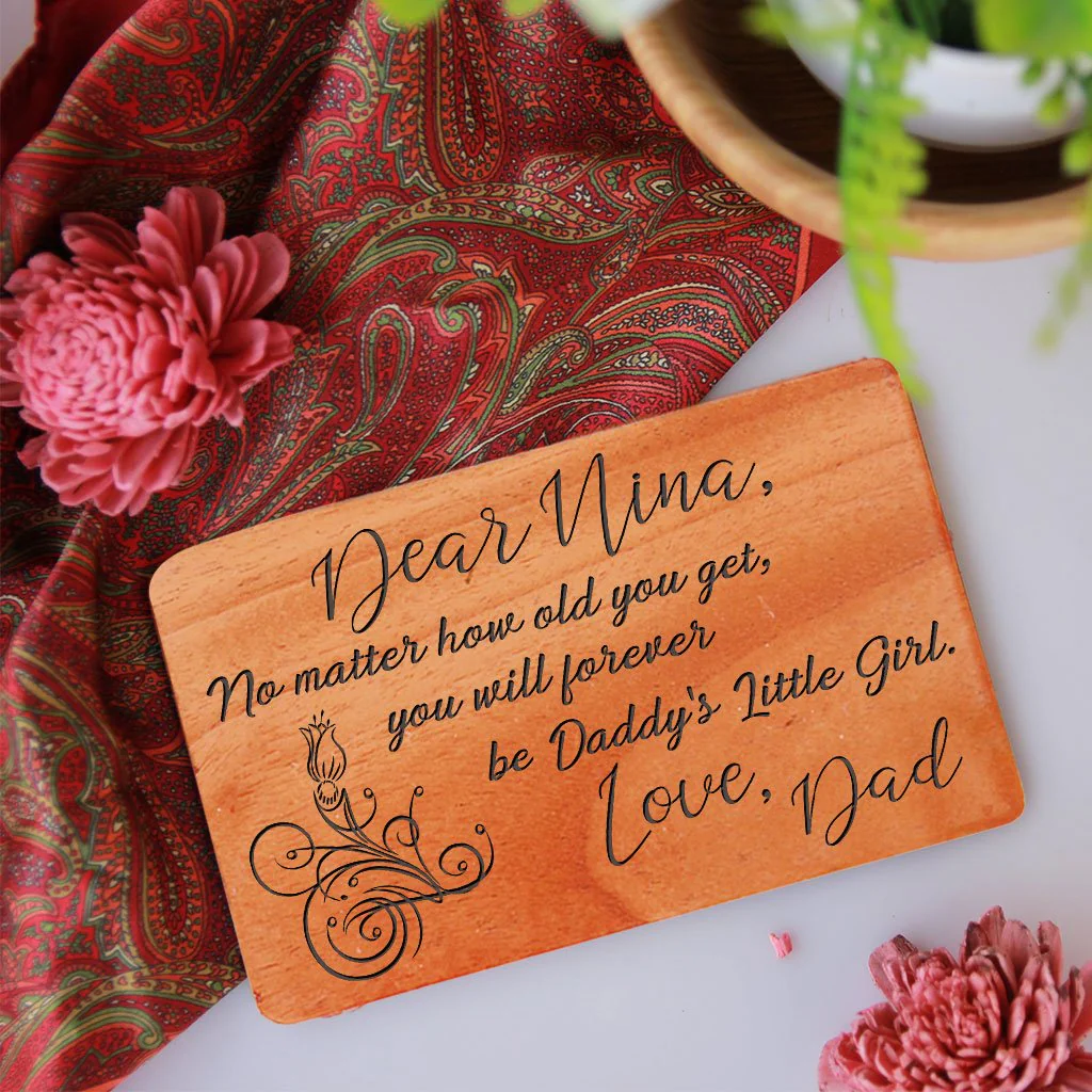 Greeting Card For Daughter: Set Of Personalized Wooden Cards - Image 2
