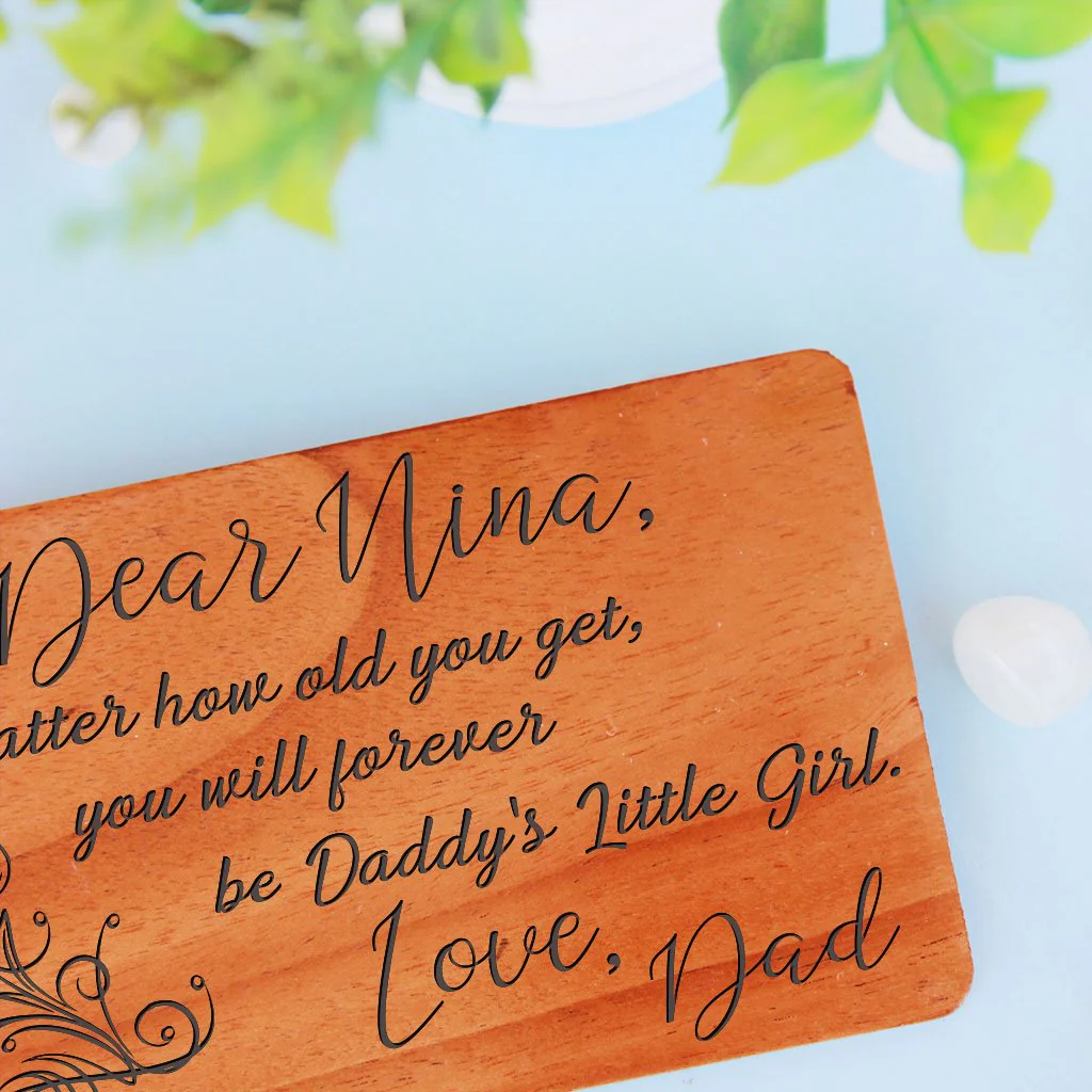 Greeting Card For Daughter: Set Of Personalized Wooden Cards - Image 3