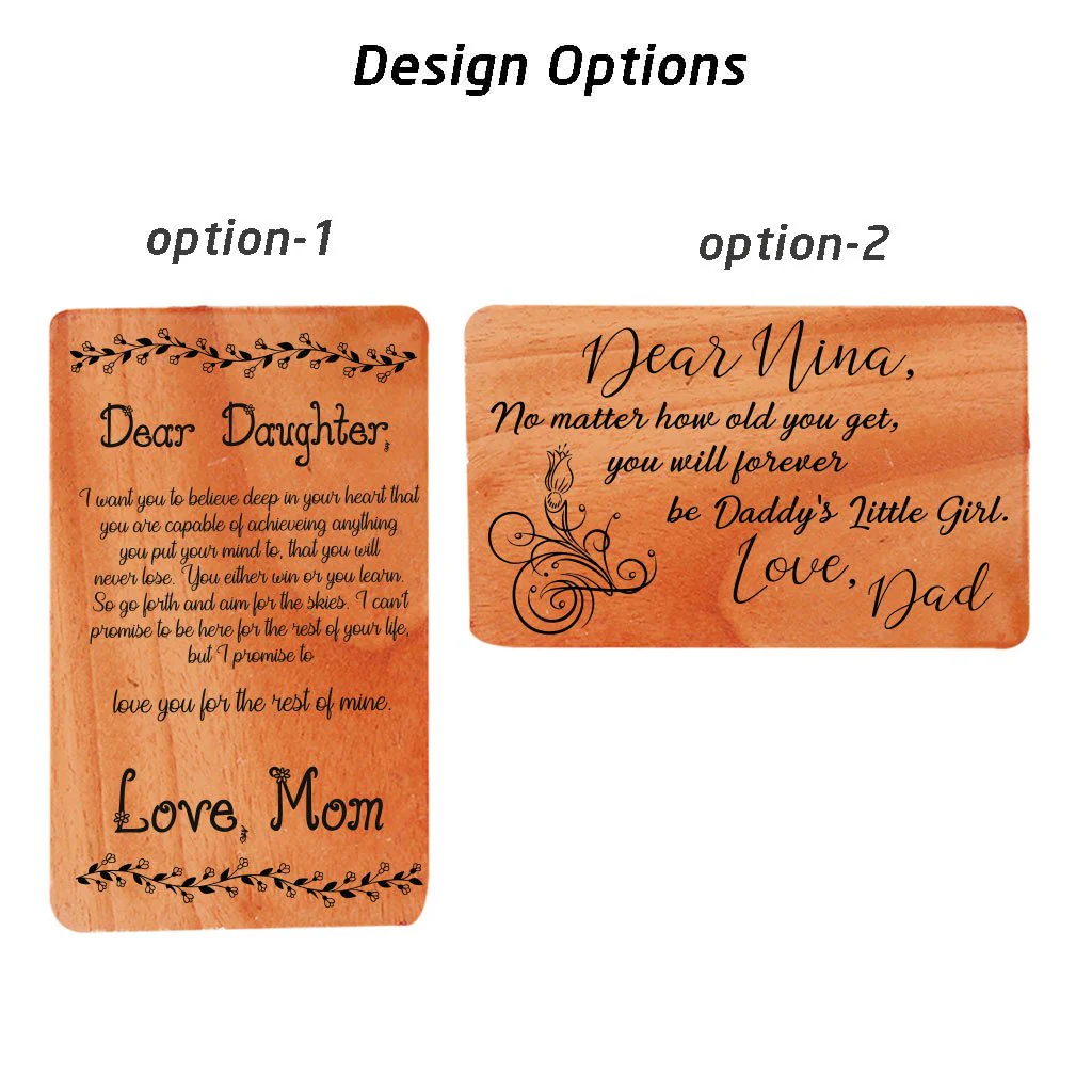Greeting Card For Daughter: Set Of Personalized Wooden Cards - Image 4