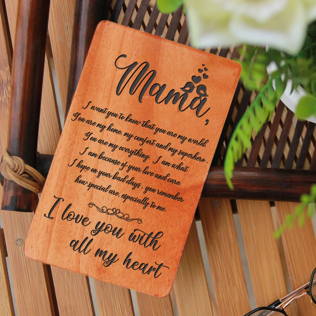 Greeting Card For Mother & Mothers Day Cards: Set Of Personalized Wooden Cards - Image 2