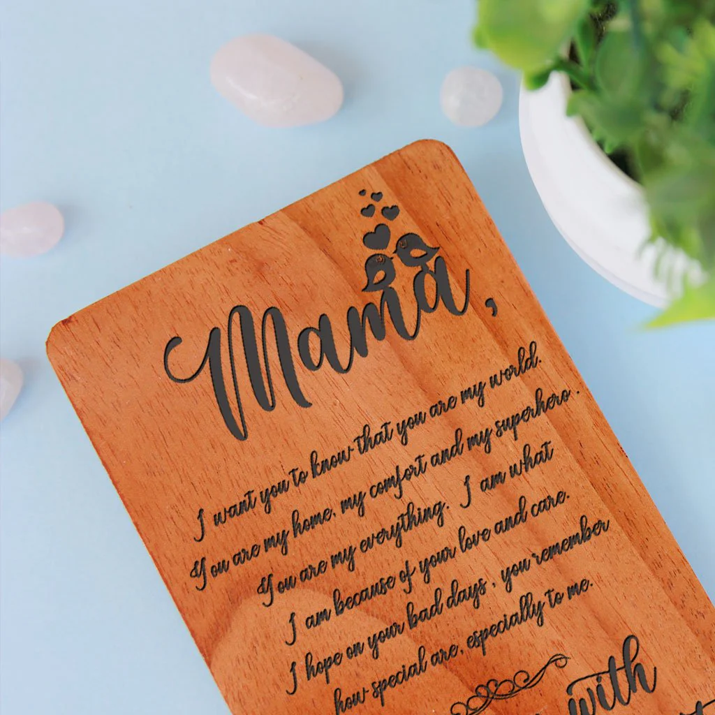 Greeting Card For Mother & Mothers Day Cards: Set Of Personalized Wooden Cards - Image 3