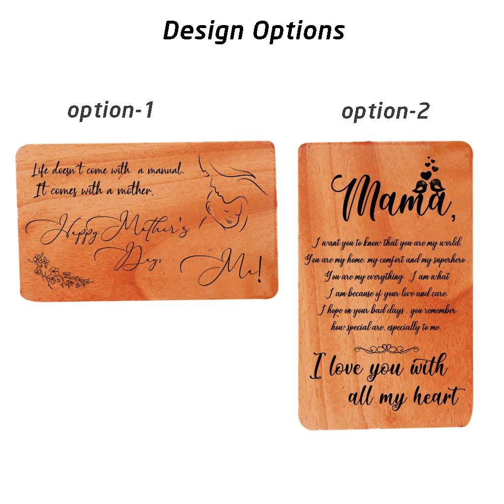 Greeting Card For Mother & Mothers Day Cards: Set Of Personalized Wooden Cards - Image 4