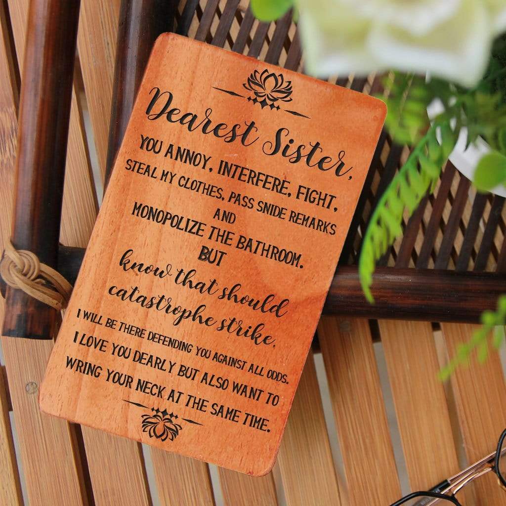 Greeting Card For Sister: Set Of Personalized Wooden Cards - Image 2