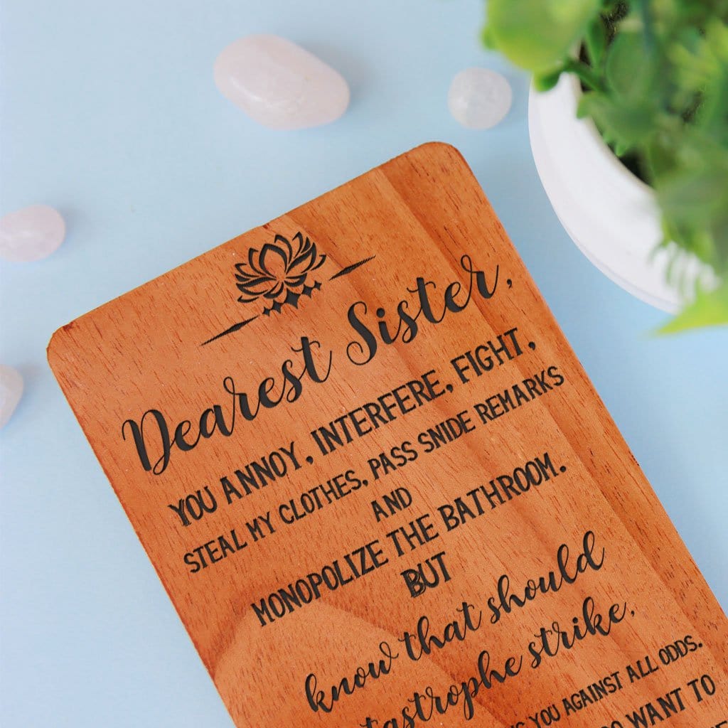 Greeting Card For Sister: Set Of Personalized Wooden Cards - Image 3