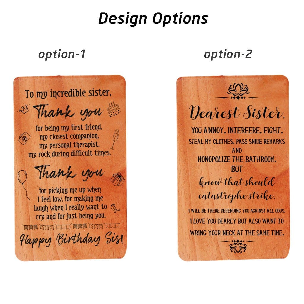 Greeting Card For Sister: Set Of Personalized Wooden Cards - Image 4
