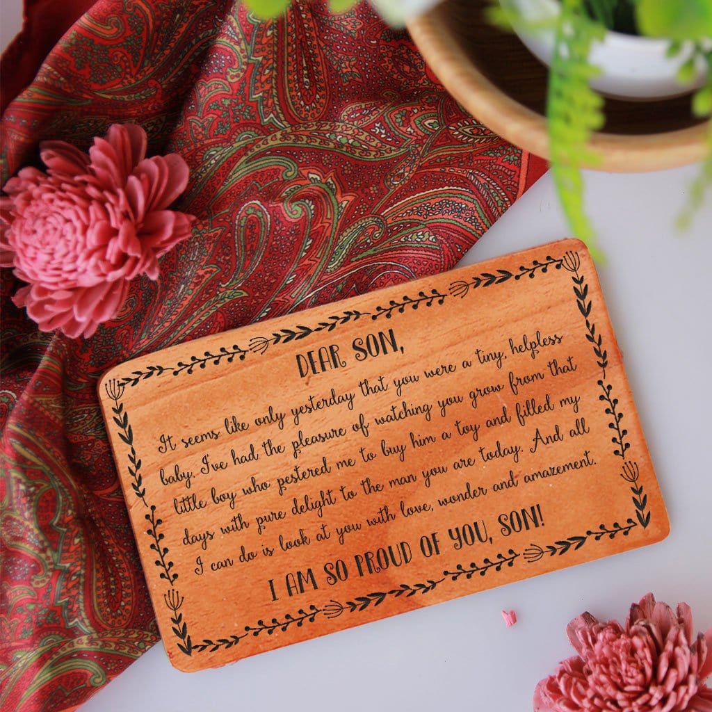 Greeting Card For Son: Set Of Personalized Wooden Cards - Image 2