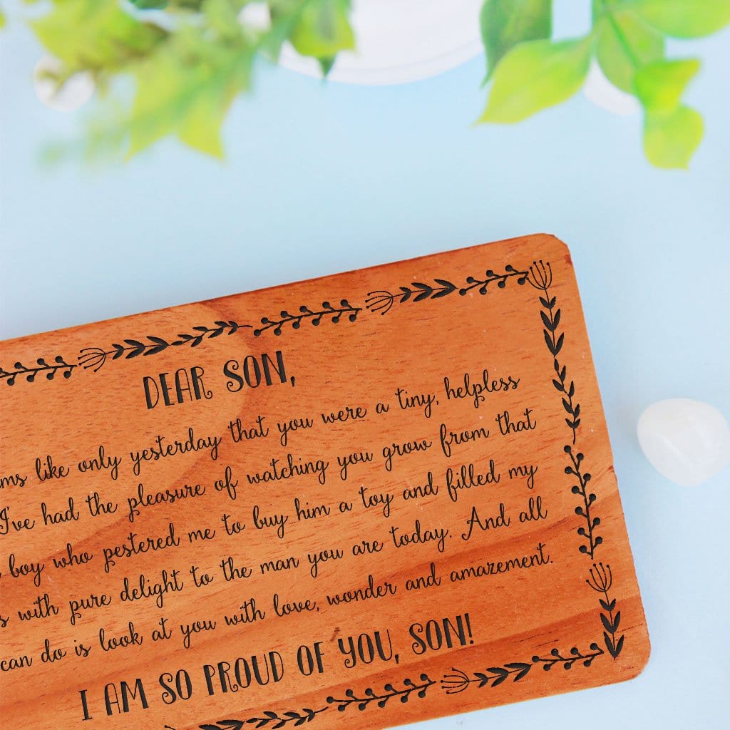 Greeting Card For Son: Set Of Personalized Wooden Cards - Image 3
