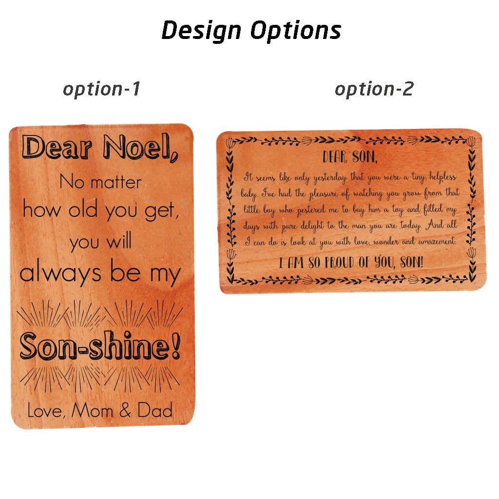 Greeting Card For Son: Set Of Personalized Wooden Cards - Image 4