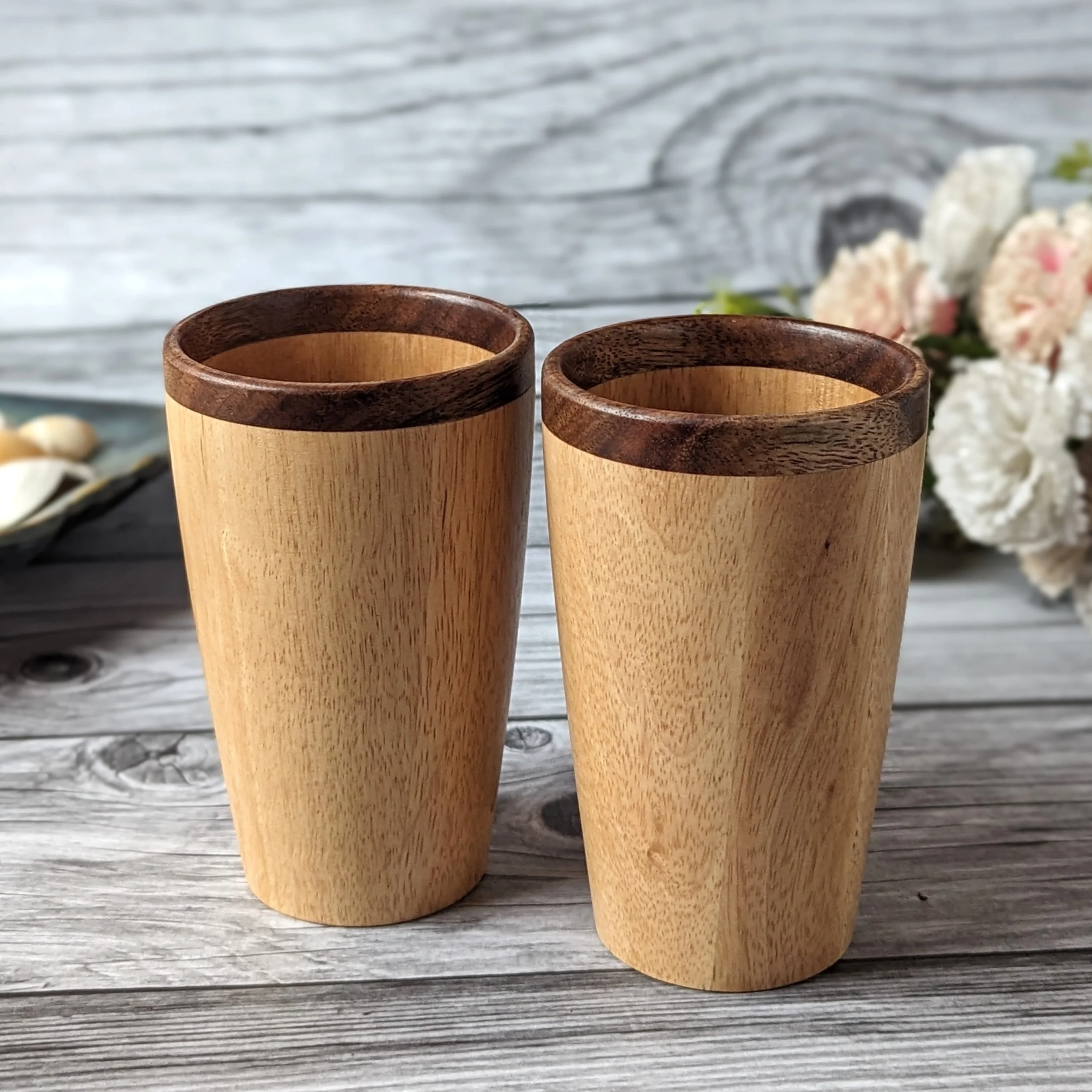 Tall Drinking Water Glasses, Handmade Wooden, 10 oz/300ml - Image 11