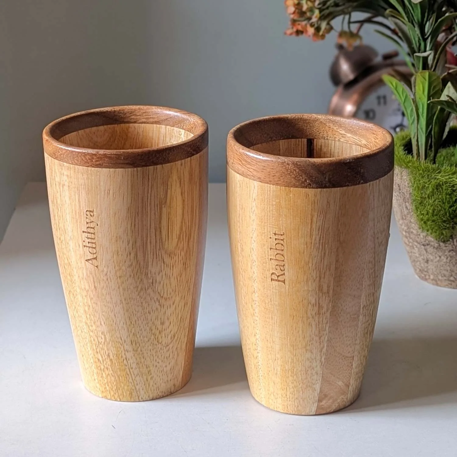 Tall Drinking Water Glasses, Handmade Wooden, 10 oz/300ml - Image 3