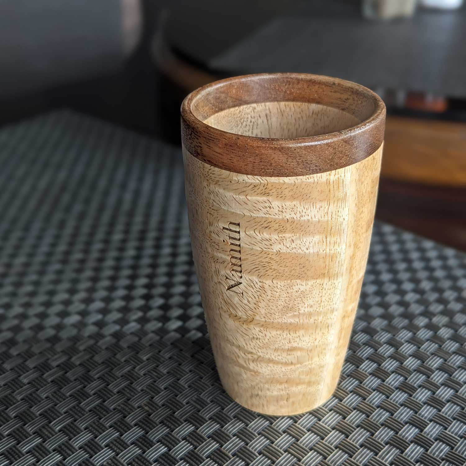 Tall Drinking Water Glasses, Handmade Wooden, 10 oz/300ml - Image 5