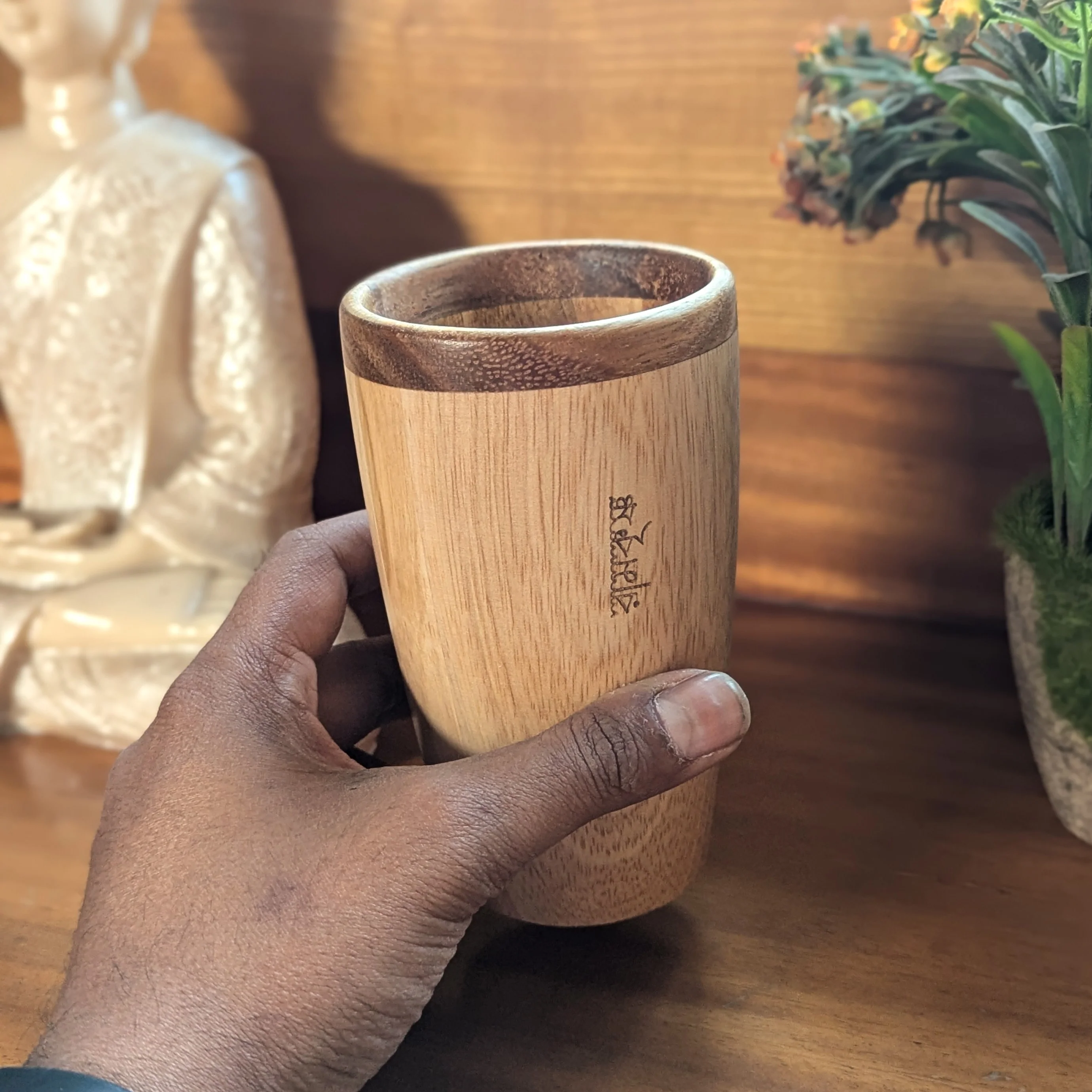 Tall Drinking Water Glasses, Handmade Wooden, 10 oz/300ml - Image 6