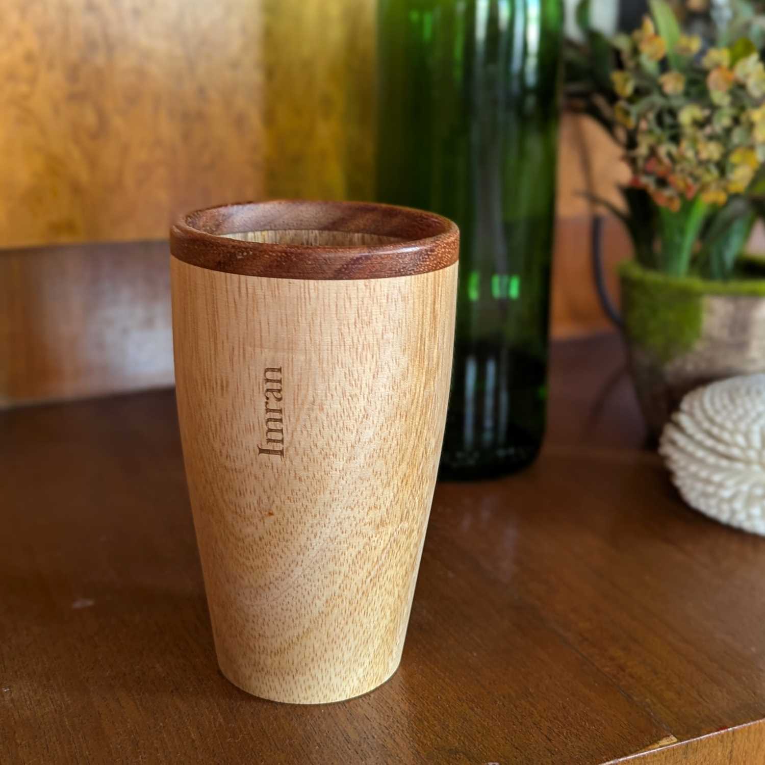 Tall Drinking Water Glasses, Handmade Wooden, 10 oz/300ml - Image 7