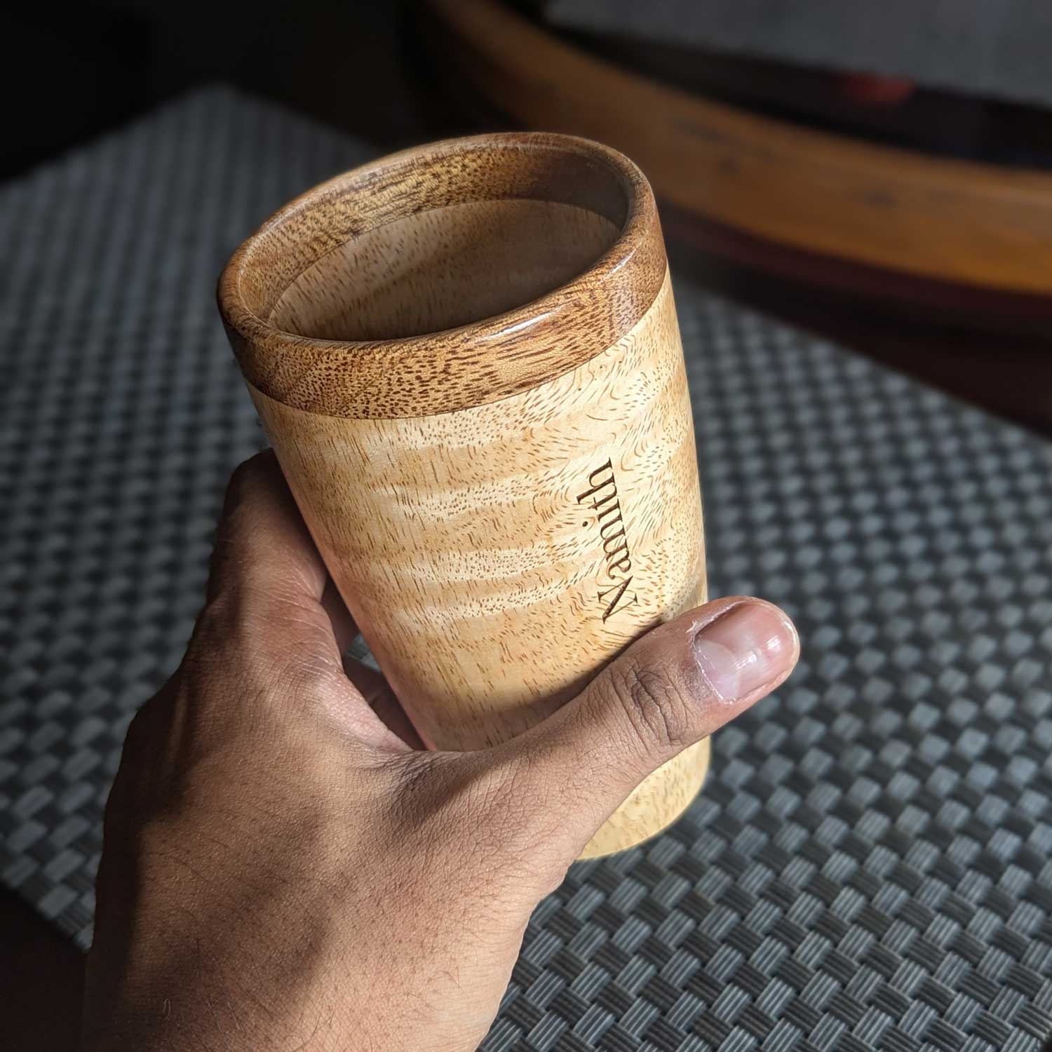 Tall Drinking Water Glasses, Handmade Wooden, 10 oz/300ml - Image 9