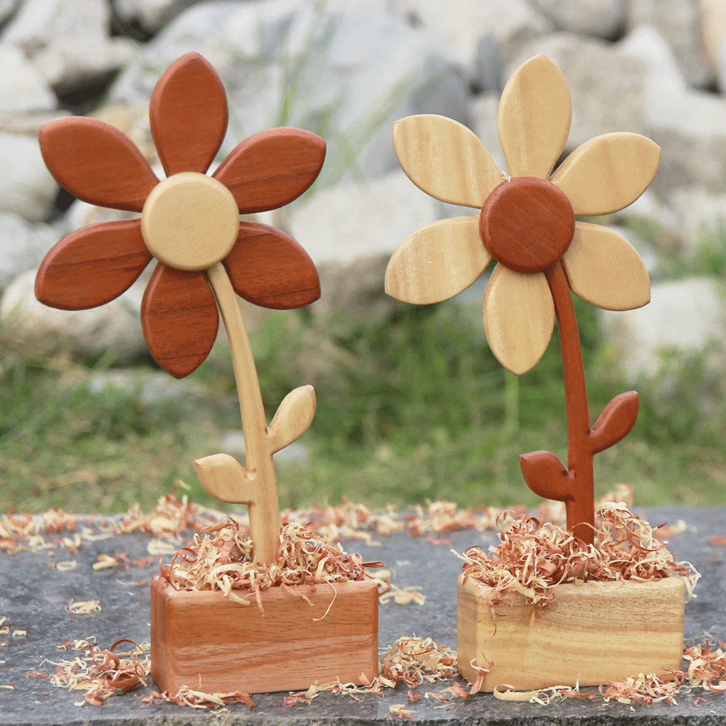 Handmade Wooden Flower: Set Of 2 | Gift For Couples | Anniversary Gift - Image 6