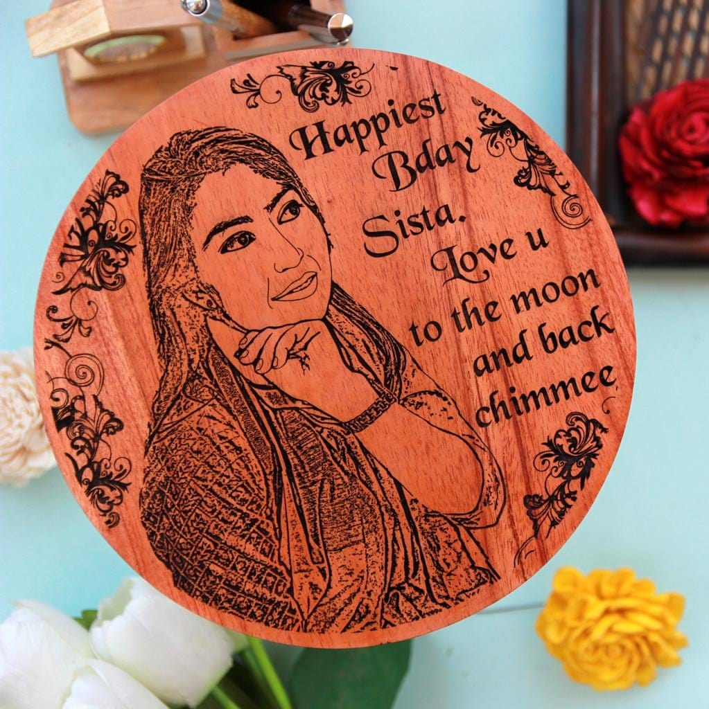 Happiest Birthday Sister Personalized Engraved Wooden Photo Frame
