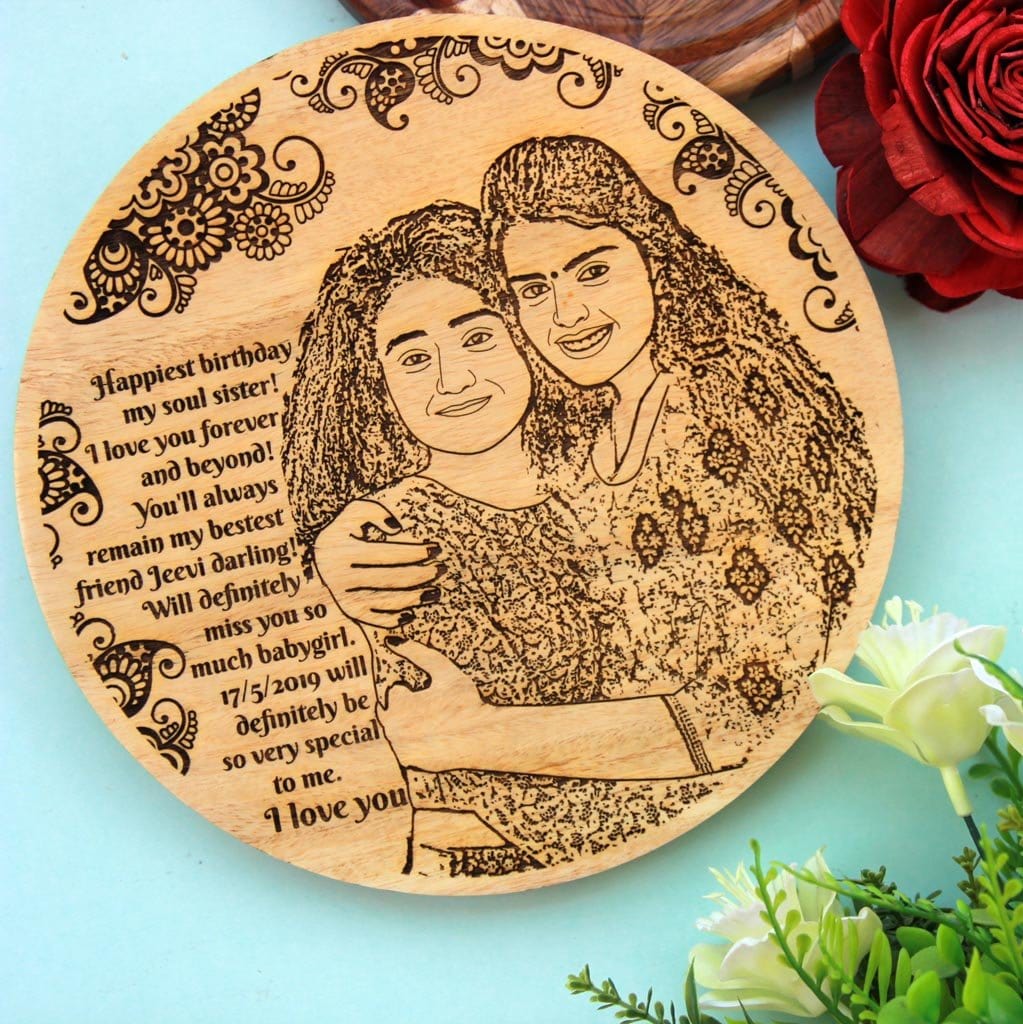 Happiest Birthday Sister Personalized Engraved Wooden Photo Frame - Image 2