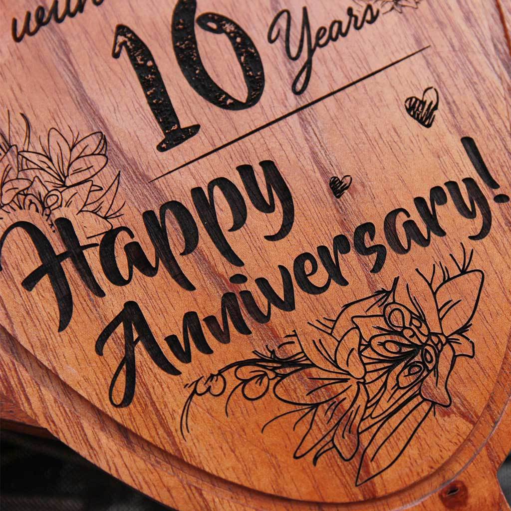 Happy Anniversary Wooden Cup Trophy & Award - Image 3