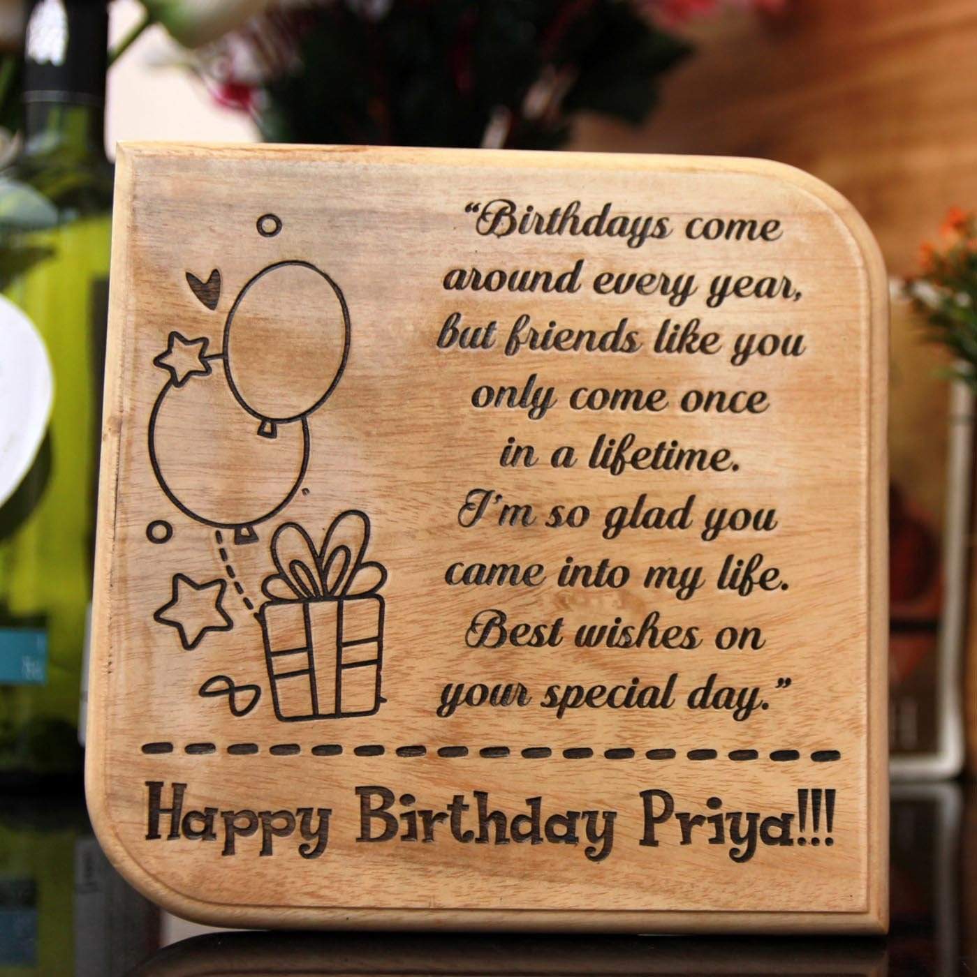 Happy Birthday Customized Wooden Plaque