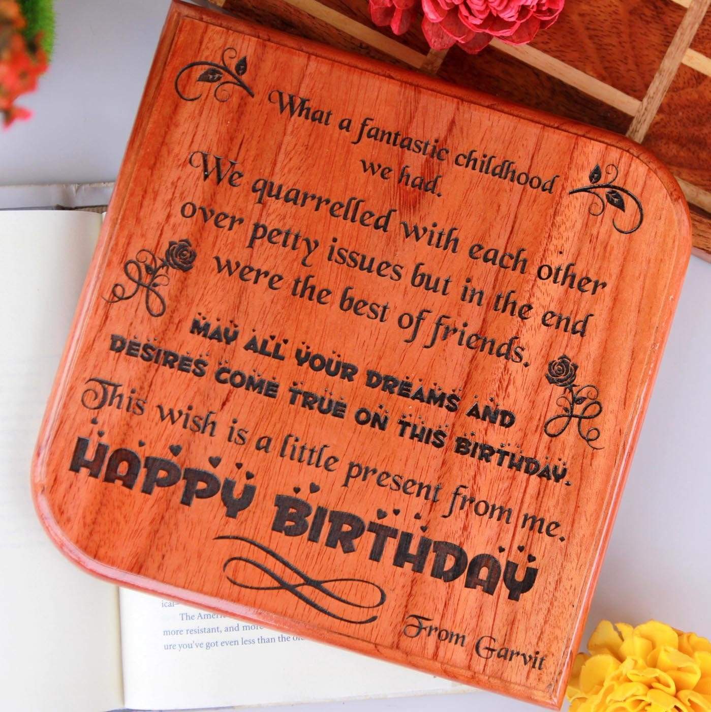 Happy Birthday Customized Wooden Plaque - Image 2