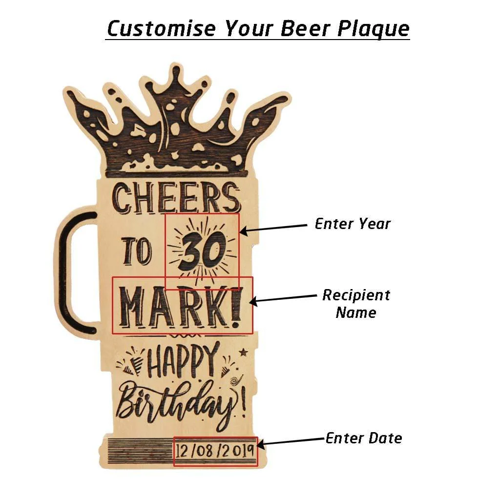 Happy Birthday Personalized Wooden Plaque - Image 3