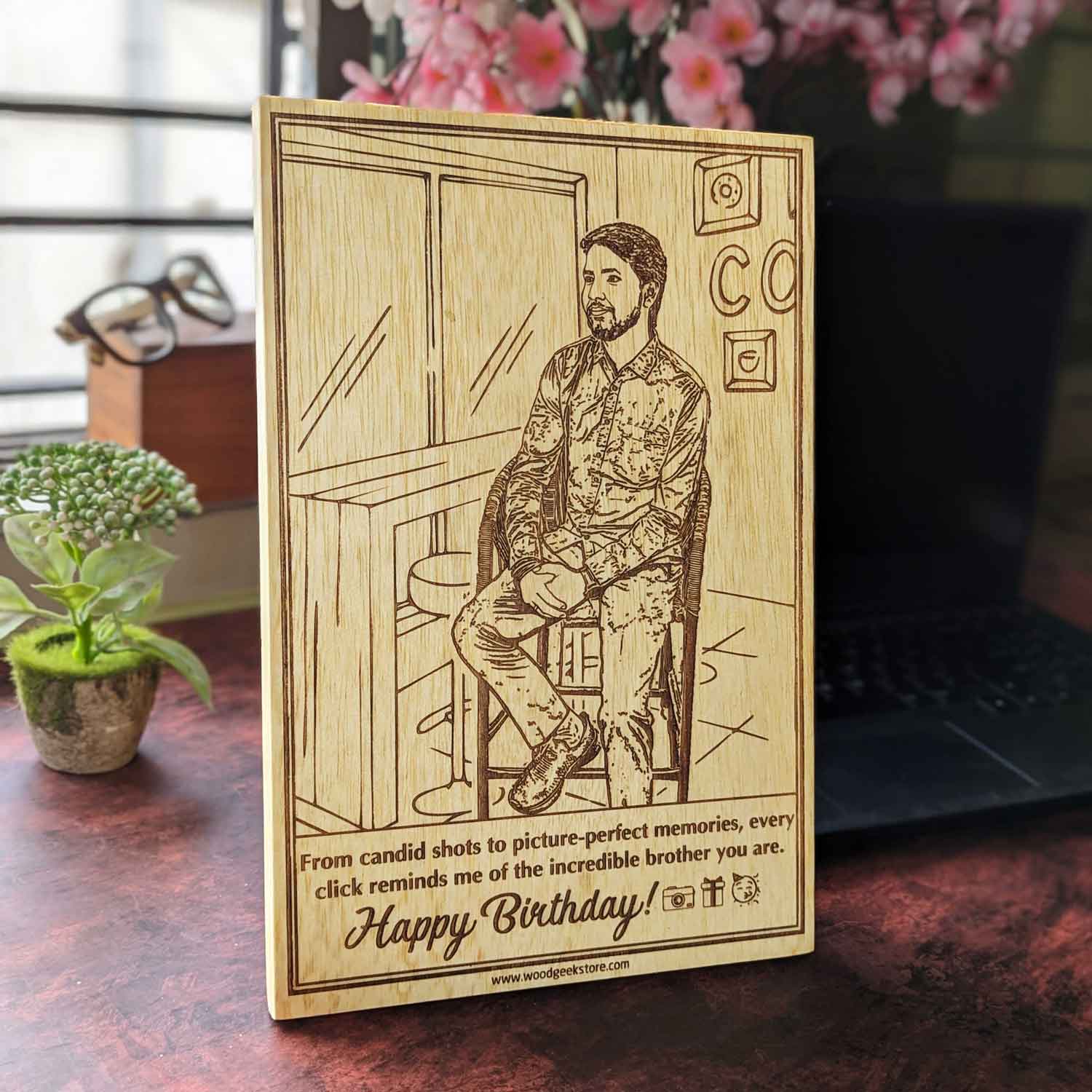 Happy Birthday Custom Engraved Wooden Poster - Image 3