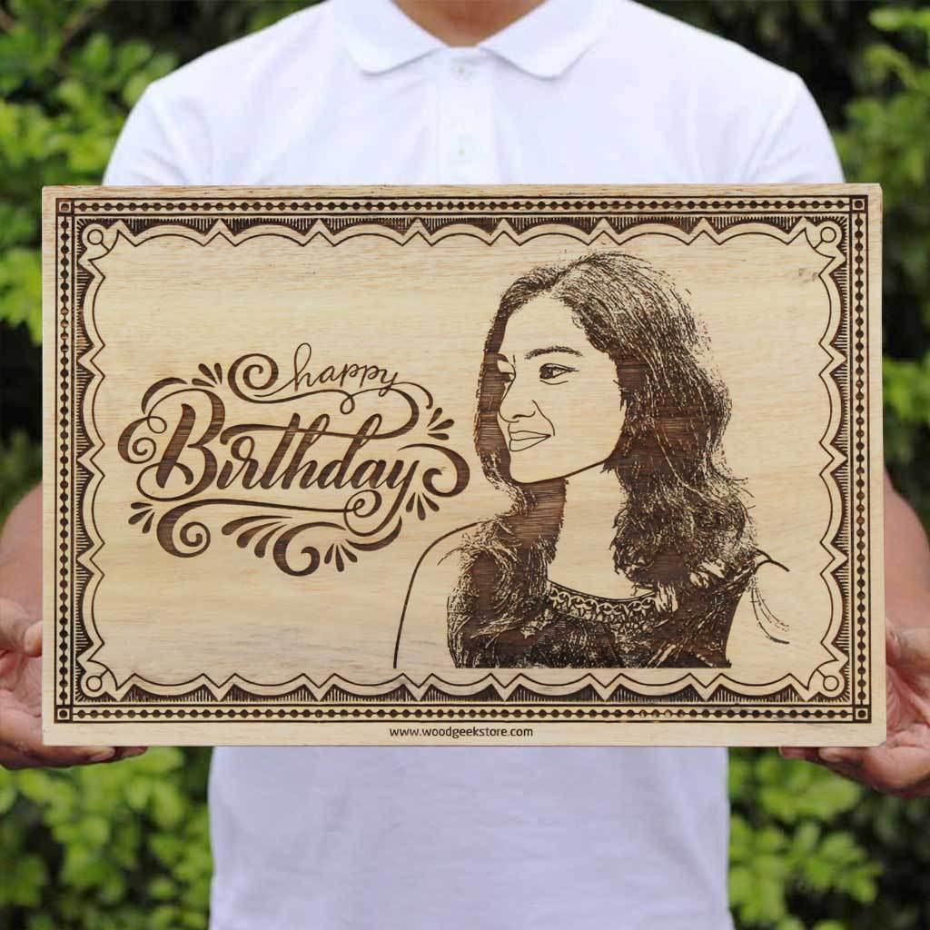Happy Birthday Custom Engraved Wooden Poster - Image 4