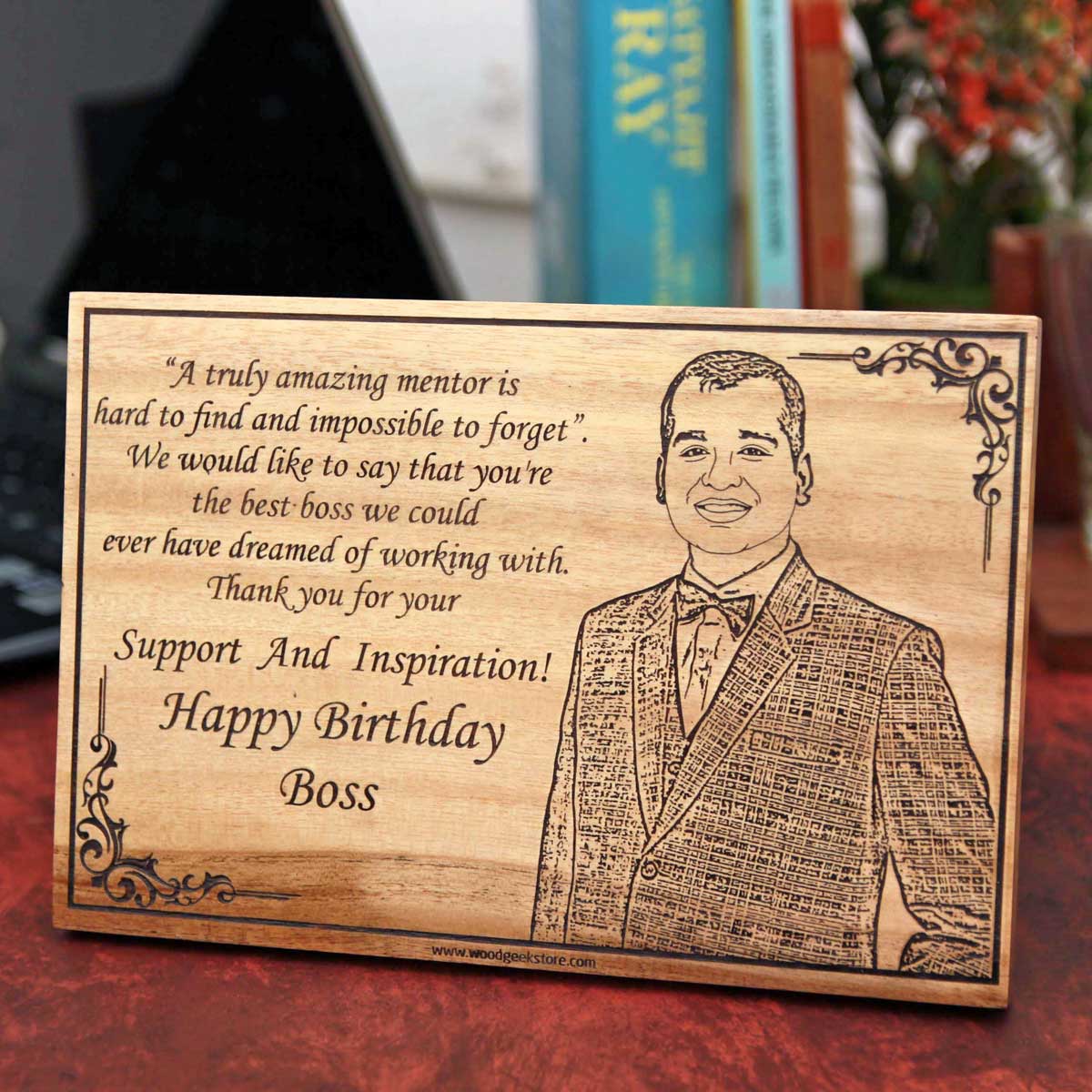 Happy Birthday Custom Engraved Wooden Poster - Image 5