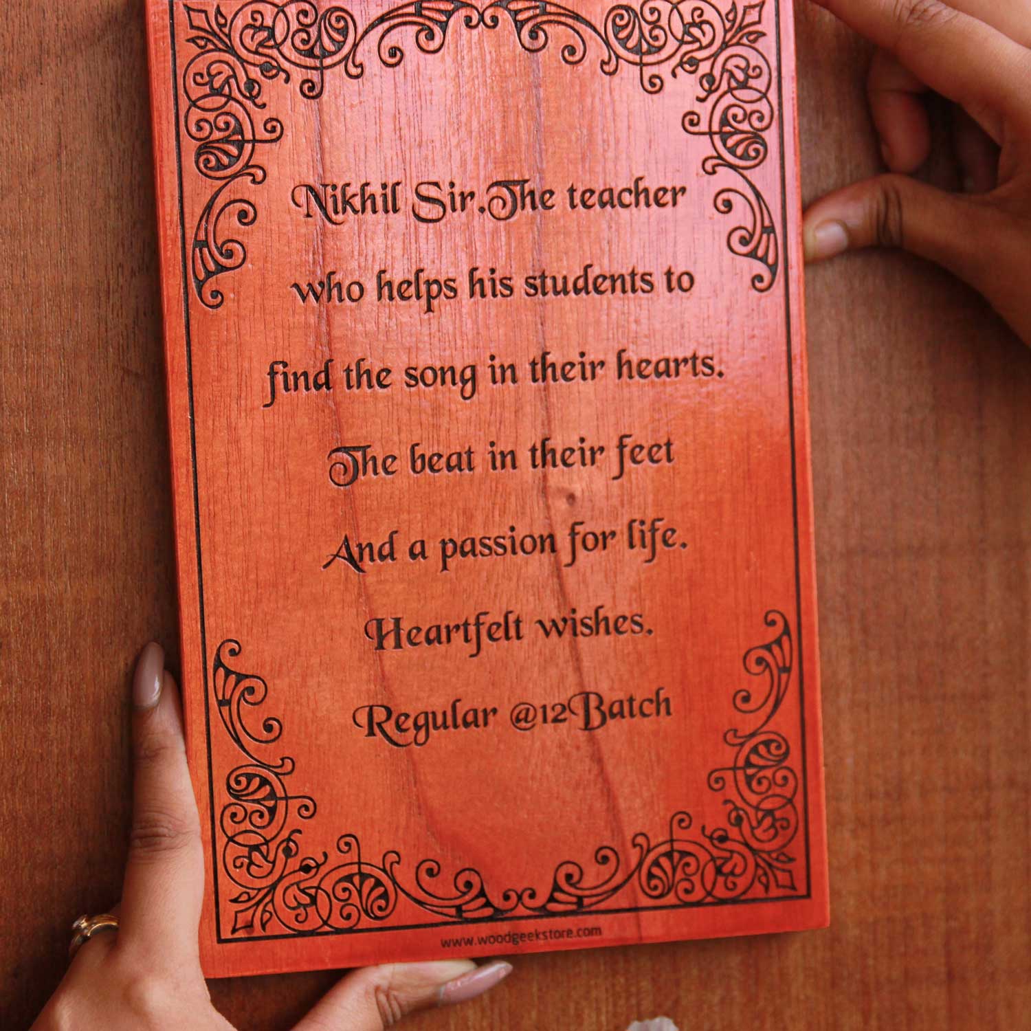 Personalized Engraved Wood Wishes For Teacher | Teacher Gifts - Image 2