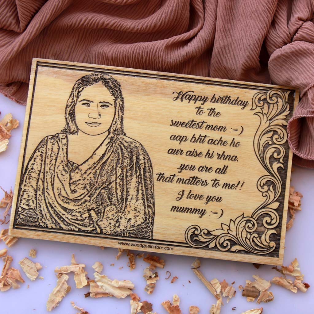 Happy Birthday To The Sweetest Mom Custom Engraved Wooden Frame
