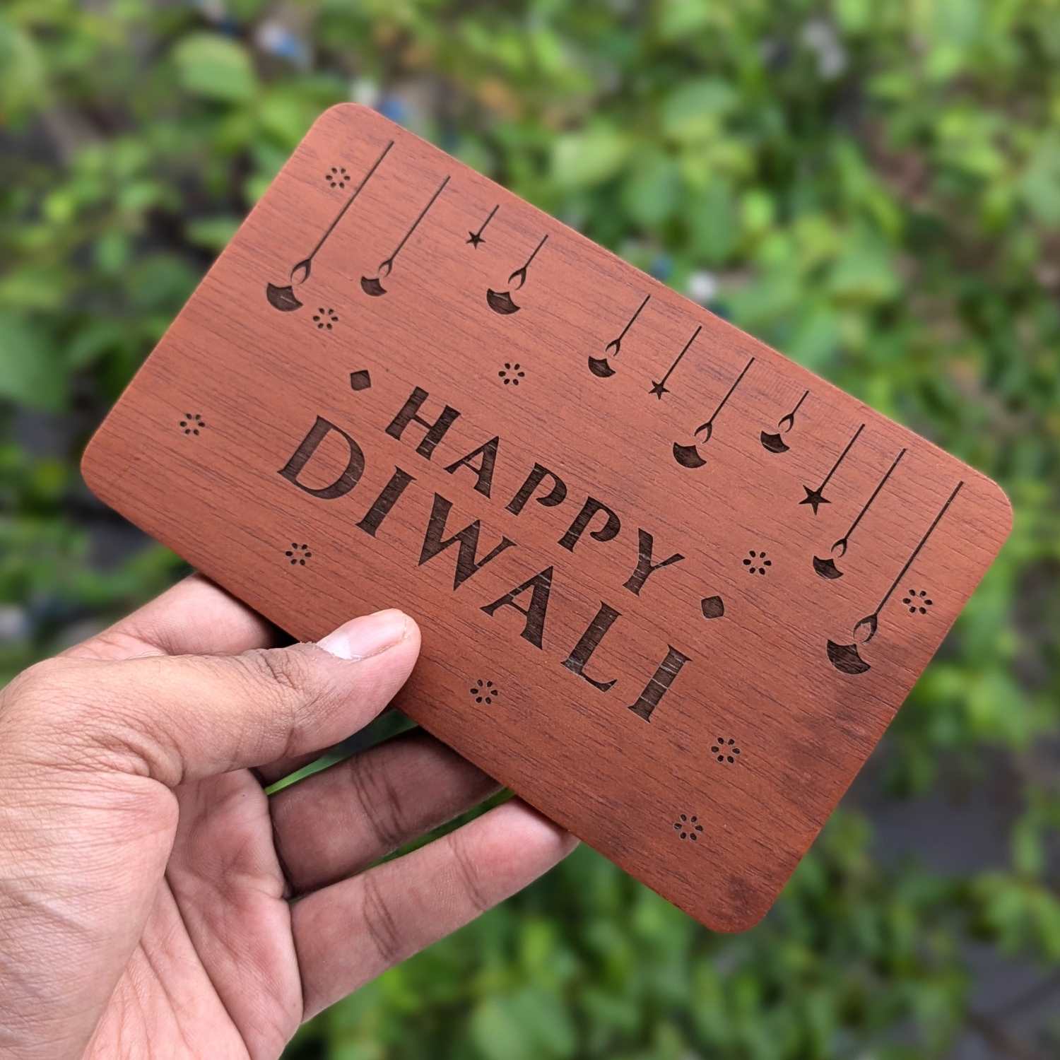 Happy Diwali Engraved Wooden Gift Set - Image 4