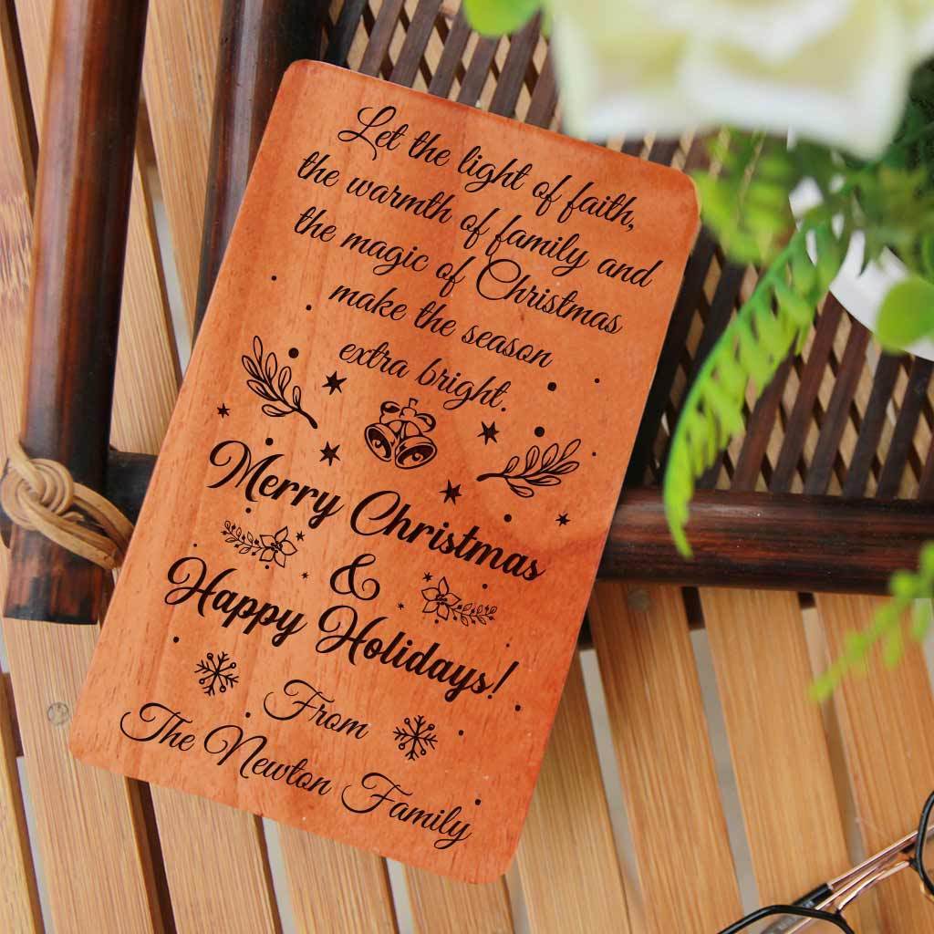 Happy Holidays Card: Set Of Wooden Custom Holiday Cards - Image 2