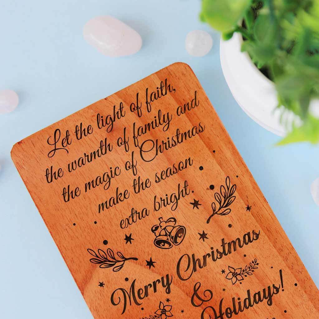 Happy Holidays Card: Set Of Wooden Custom Holiday Cards - Image 3